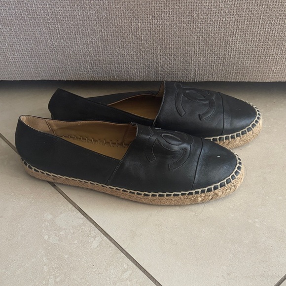 Black Espadrille Loafers - Picture 2 of 8
